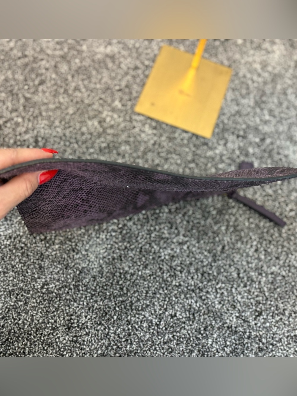 Coach Purple Leather Python Embossed Clutch Pouch - Picture 8 of 10